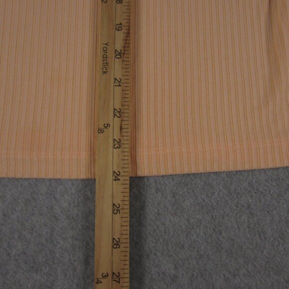 ANTHROPOLOGIE Top Women Size Large Peach Ribbed‎ Knit Puff Shoulder Long Sleeve - Picture 12 of 13